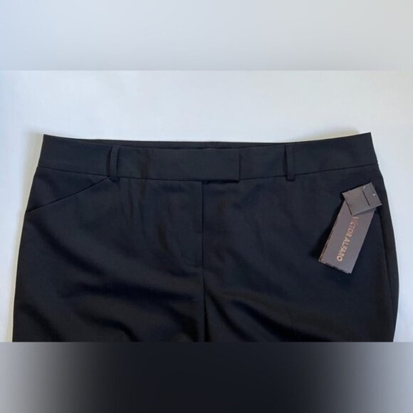 NWT‎ VICTOR ALFARO WOOL Blend Straight Leg Black Dress Trousers Size 16 - Picture 3 of 7